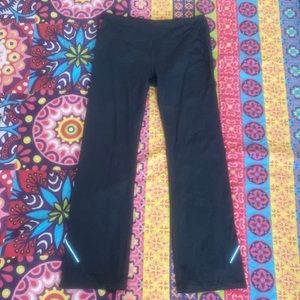 Athleta Regular L Grey Reflective Stretch Running Pants